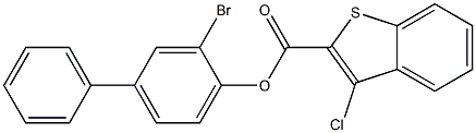 3-bromo[1,1'-biphenyl]-4-yl 3-chloro-1-benzothiophene-2-carboxylate Struktur