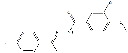 3-bromo-N'-[(E)-1-(4-hydroxyphenyl)ethylidene]-4-methoxybenzohydrazide Struktur