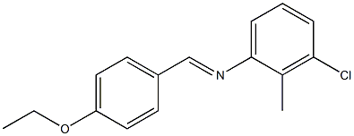 N-(3-chloro-2-methylphenyl)-N-[(E)-(4-ethoxyphenyl)methylidene]amine Struktur