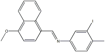 N-(3-iodo-4-methylphenyl)-N-[(E)-(4-methoxy-1-naphthyl)methylidene]amine Struktur