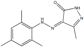 3-methyl-1H-pyrazole-4,5-dione 4-(N-mesitylhydrazone) Struktur