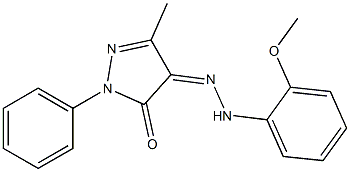 3-methyl-1-phenyl-1H-pyrazole-4,5-dione 4-[N-(2-methoxyphenyl)hydrazone] Struktur