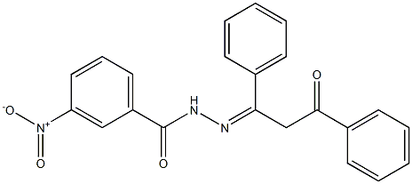 3-nitro-N'-[(Z)-3-oxo-1,3-diphenylpropylidene]benzohydrazide Struktur