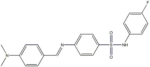 4-({(E)-[4-(dimethylamino)phenyl]methylidene}amino)-N-(4-fluorophenyl)benzenesulfonamide Struktur