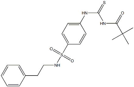 4-({[(2,2-dimethylpropanoyl)amino]carbothioyl}amino)-N-phenethylbenzenesulfonamide Struktur