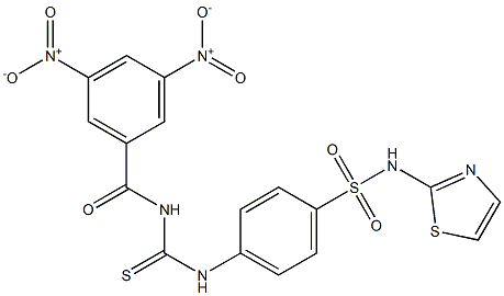 4-({[(3,5-dinitrobenzoyl)amino]carbothioyl}amino)-N-(1,3-thiazol-2-yl)benzenesulfonamide Struktur