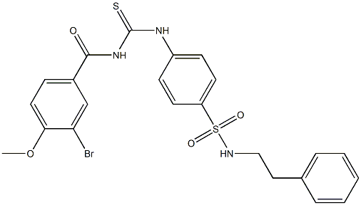 4-({[(3-bromo-4-methoxybenzoyl)amino]carbothioyl}amino)-N-phenethylbenzenesulfonamide Struktur