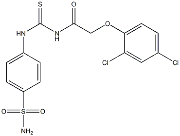 4-[({[2-(2,4-dichlorophenoxy)acetyl]amino}carbothioyl)amino]benzenesulfonamide Struktur