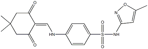 4-{[(4,4-dimethyl-2,6-dioxocyclohexylidene)methyl]amino}-N-(5-methyl-3-isoxazolyl)benzenesulfonamide Struktur