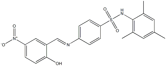 4-{[(E)-(2-hydroxy-5-nitrophenyl)methylidene]amino}-N-mesitylbenzenesulfonamide Struktur