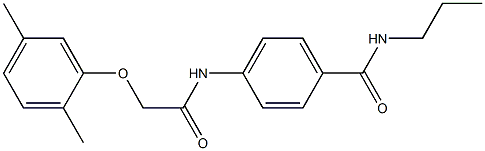 4-{[2-(2,5-dimethylphenoxy)acetyl]amino}-N-propylbenzamide Struktur