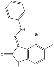 4-bromo-5-methyl-1H-indole-2,3-dione 3-(N-phenylhydrazone) Struktur