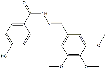 4-hydroxy-N'-[(E)-(3,4,5-trimethoxyphenyl)methylidene]benzohydrazide Struktur