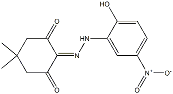 5,5-dimethyl-1,2,3-cyclohexanetrione 2-[N-(2-hydroxy-5-nitrophenyl)hydrazone] Struktur