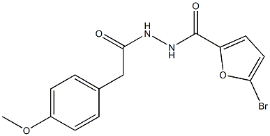 5-bromo-N'-[2-(4-methoxyphenyl)acetyl]-2-furohydrazide Struktur