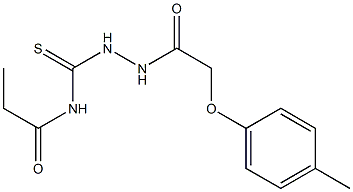 N-({2-[2-(4-methylphenoxy)acetyl]hydrazino}carbothioyl)propanamide Struktur