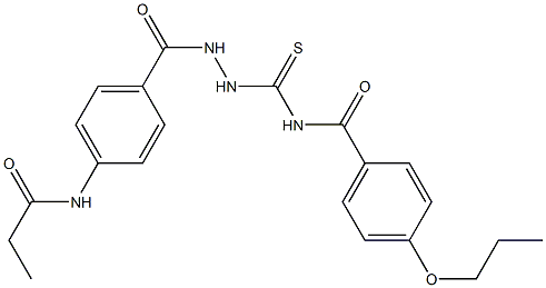 N-({2-[4-(propionylamino)benzoyl]hydrazino}carbothioyl)-4-propoxybenzamide Struktur