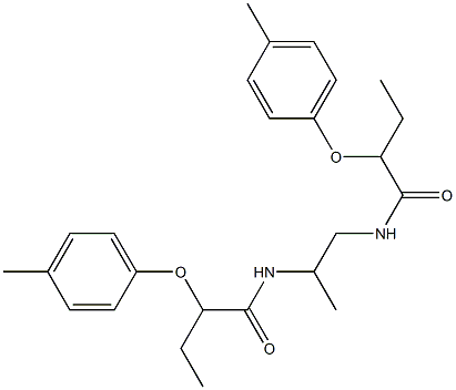 N-(1-methyl-2-{[2-(4-methylphenoxy)butanoyl]amino}ethyl)-2-(4-methylphenoxy)butanamide Struktur