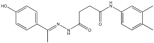 N-(3,4-dimethylphenyl)-4-{2-[(E)-1-(4-hydroxyphenyl)ethylidene]hydrazino}-4-oxobutanamide Struktur