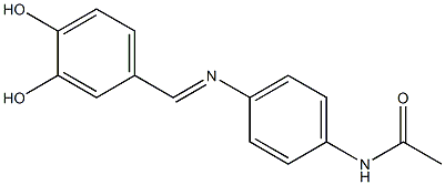 N-(4-{[(E)-(3,4-dihydroxyphenyl)methylidene]amino}phenyl)acetamide Struktur