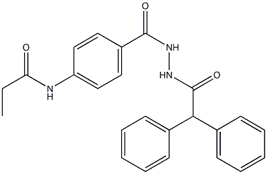 N-(4-{[2-(2,2-diphenylacetyl)hydrazino]carbonyl}phenyl)propanamide Struktur