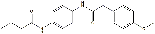 N-(4-{[2-(4-methoxyphenyl)acetyl]amino}phenyl)-3-methylbutanamide Struktur