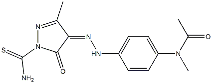 N-(4-{2-[1-(aminocarbothioyl)-3-methyl-5-oxo-1,5-dihydro-4H-pyrazol-4-ylidene]hydrazino}phenyl)-N-methylacetamide Struktur