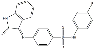 N-(4-fluorophenyl)-4-[(2-oxo-1,2-dihydro-3H-indol-3-ylidene)amino]benzenesulfonamide Struktur