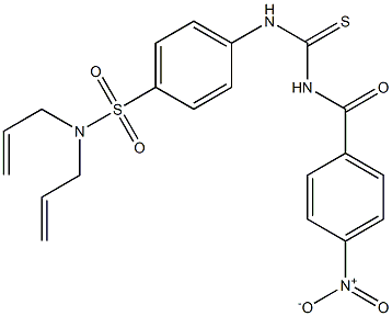 N,N-diallyl-4-({[(4-nitrobenzoyl)amino]carbothioyl}amino)benzenesulfonamide Struktur