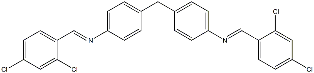 N-[(E)-(2,4-dichlorophenyl)methylidene]-N-[4-(4-{[(E)-(2,4-dichlorophenyl)methylidene]amino}benzyl)phenyl]amine Struktur