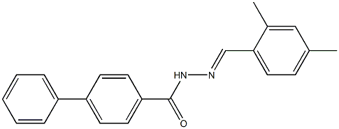 N'-[(E)-(2,4-dimethylphenyl)methylidene][1,1'-biphenyl]-4-carbohydrazide Struktur