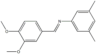 N-[(E)-(3,4-dimethoxyphenyl)methylidene]-N-(3,5-dimethylphenyl)amine Struktur