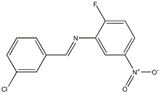 N-[(E)-(3-chlorophenyl)methylidene]-N-(2-fluoro-5-nitrophenyl)amine Struktur