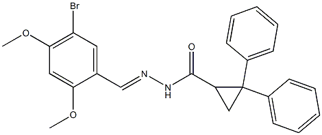 N'-[(E)-(5-bromo-2,4-dimethoxyphenyl)methylidene]-2,2-diphenylcyclopropanecarbohydrazide Struktur