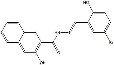 N'-[(E)-(5-bromo-2-hydroxyphenyl)methylidene]-3-hydroxy-2-naphthohydrazide Struktur