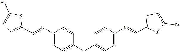 N-[(E)-(5-bromo-2-thienyl)methylidene]-N-[4-(4-{[(E)-(5-bromo-2-thienyl)methylidene]amino}benzyl)phenyl]amine Struktur