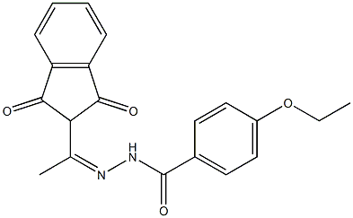 N'-[(Z)-1-(1,3-dioxo-2,3-dihydro-1H-inden-2-yl)ethylidene]-4-ethoxybenzohydrazide Struktur