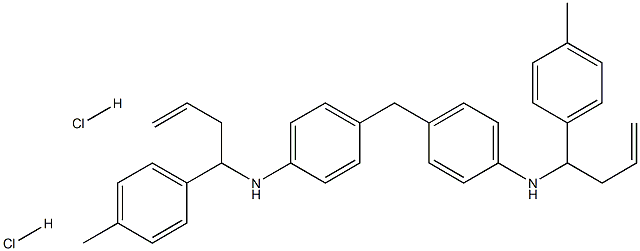 N-[1-(4-methylphenyl)-3-butenyl]-4-(4-{[1-(4-methylphenyl)-3-butenyl]amino}benzyl)aniline dihydrochloride Struktur