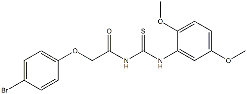 N-[2-(4-bromophenoxy)acetyl]-N'-(2,5-dimethoxyphenyl)thiourea Struktur