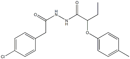 N'-[2-(4-chlorophenyl)acetyl]-2-(4-methylphenoxy)butanohydrazide Struktur