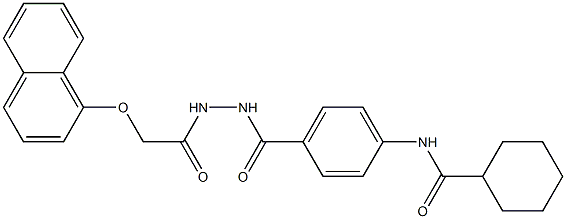 N-[4-({2-[2-(1-naphthyloxy)acetyl]hydrazino}carbonyl)phenyl]cyclohexanecarboxamide Struktur