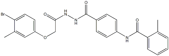 N-[4-({2-[2-(4-bromo-3-methylphenoxy)acetyl]hydrazino}carbonyl)phenyl]-2-methylbenzamide Struktur