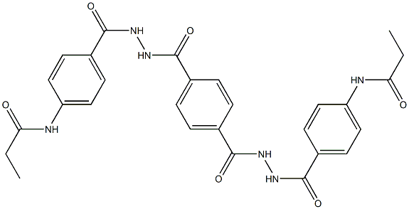 N-[4-({2-[4-({2-[4-(propionylamino)benzoyl]hydrazino}carbonyl)benzoyl]hydrazino}carbonyl)phenyl]propanamide Struktur