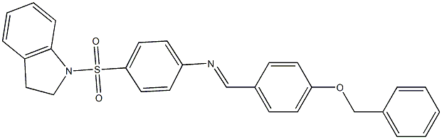 N-{(E)-[4-(benzyloxy)phenyl]methylidene}-N-[4-(2,3-dihydro-1H-indol-1-ylsulfonyl)phenyl]amine Struktur