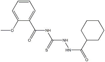 N-{[2-(cyclohexylcarbonyl)hydrazino]carbothioyl}-2-methoxybenzamide Struktur