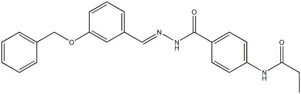 N-{4-[(2-{(E)-[3-(benzyloxy)phenyl]methylidene}hydrazino)carbonyl]phenyl}propanamide Struktur