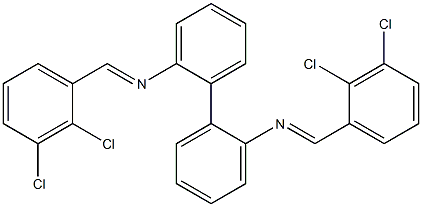 N-[(E)-(2,3-dichlorophenyl)methylidene]-N-(2'-{[(E)-(2,3-dichlorophenyl)methylidene]amino}[1,1'-biphenyl]-2-yl)amine Struktur