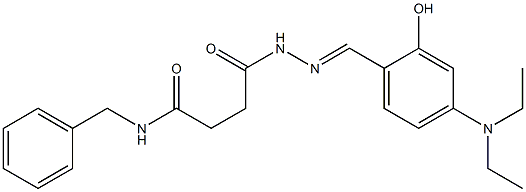 N-benzyl-4-(2-{(E)-[4-(diethylamino)-2-hydroxyphenyl]methylidene}hydrazino)-4-oxobutanamide Struktur