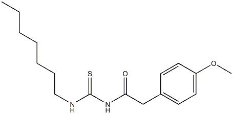 N-heptyl-N'-[2-(4-methoxyphenyl)acetyl]thiourea Struktur