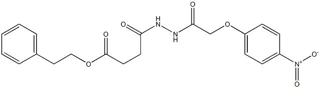 phenethyl 4-{2-[2-(4-nitrophenoxy)acetyl]hydrazino}-4-oxobutanoate Struktur